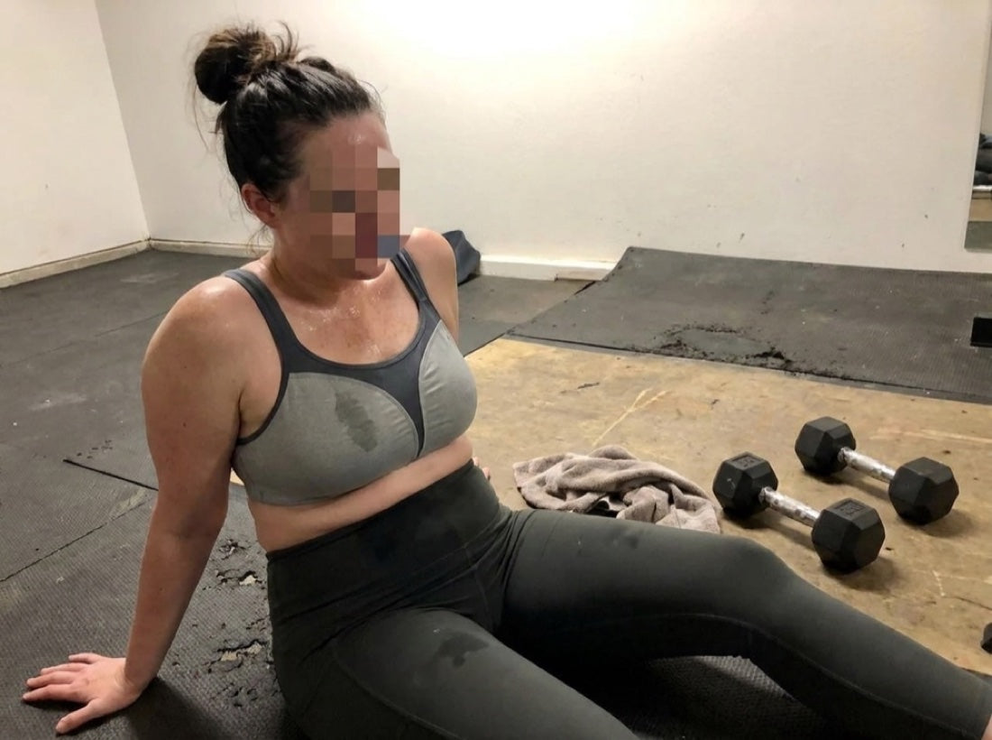 Exhausted and defeated after an intense workout.
