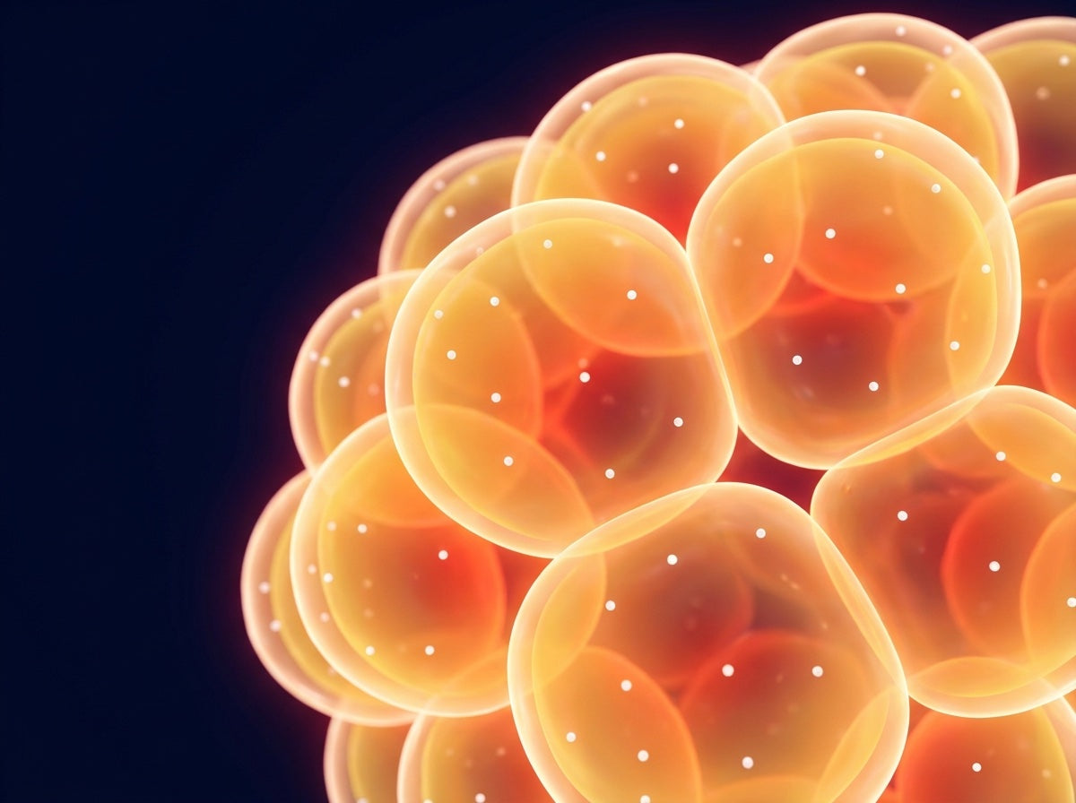 Medische close-up van vetweefsel met cortisolreceptorplekken